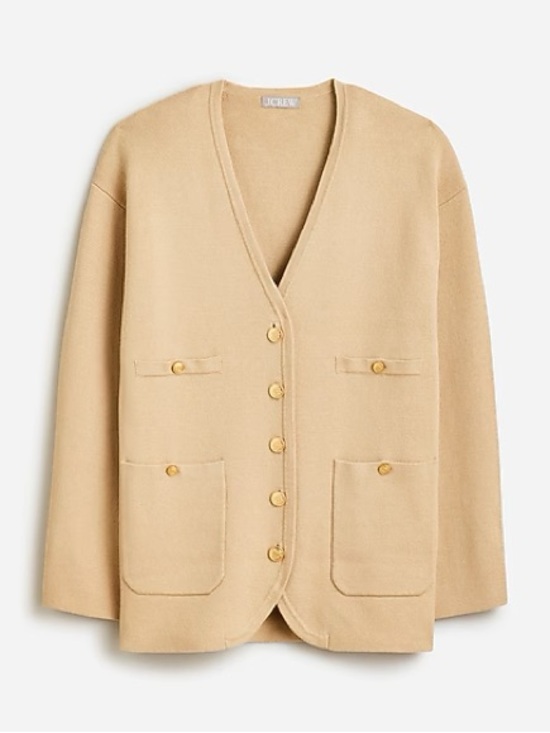 J. Crew Sweaters - J. Crew Camel Button-Front Pocket Cardigan